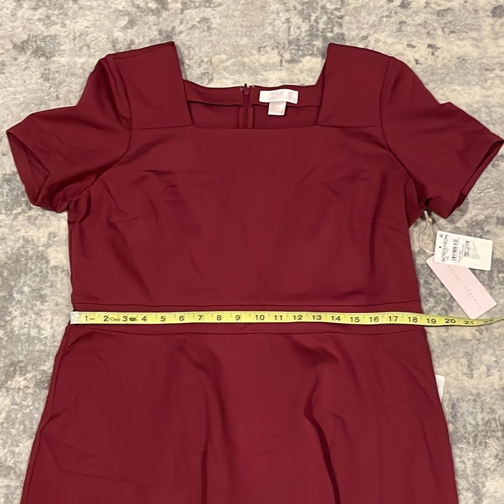 SOLD - NWT Rachel Parcell Square Neck Fit & Flare Dress in Red Cordovan Sz XXL - Picture 8 of 16